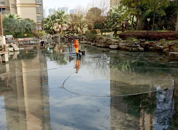 江油景观池淤泥清理